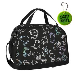 Sporttasche Kinder für Mädchen & Jungen - Umhängetasche mit Katze Motiv - Schwimmtasche mit verstärktem Boden - Trainingstasche 40 cm x 25 cm x 13 cm