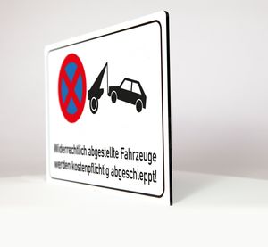 Schild - Parken Verboten - UV Direktdruck auf 4 mm Alu Verbundplatte (30 x 20 cm)