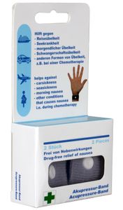 scarlet health | Akupressurband »Sea«, 1 Paar Akupressur-Armbänder gegen Übelkeit & Seekrankheit, für Erwachsene & Kinder, Anti-Übelkeitsband fürs Handgelenk, 2 elastische Bänder, Farbe:Rot
