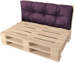 Pillows24 - Vankúš na palety odolný voči vode a UV žiareniu - Zadný vankúš | Vankúš na europalety 120x80 - Nábytok z paliet - Vonkajší/interiérový, Slivka