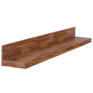 Wandregal Wood aus Massivholz Sheesham, 140 cm, nachhaltig, starke Auflagefläche, ideal für Wohnräume und Flure, handgefertigt - KADIMA DESIGN