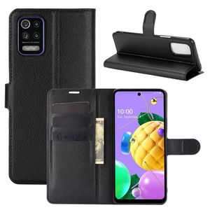 König Design Hülle kompatibel mit LG K52 Kunstleder Handyhülle - Handy Case Schwarz