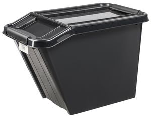 PlastTeam ProBox Recycle QR odpadkový koš s víkem 58 l, černý