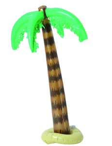 Aufblasbare Palme Sommerparty-Deko braun-grün 91cm