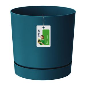 Blumentopf Prosperplast Übertopf aus Kunststoff Blumenkübel mit Untersetzer Rund Blau 3,2 L