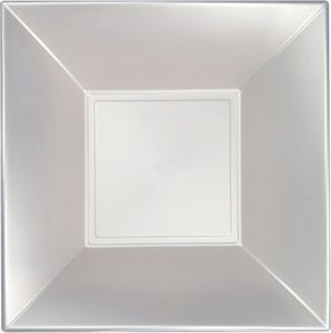 Sovie TA Teller aus Plastik (PP), tief, Perlmutt-Weiss, 180x180mm, 8 Stück