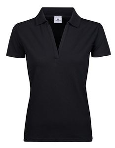 Tee Jays Dámská polokošile s výstřihem do V Luxury Stretch 1409 Black S