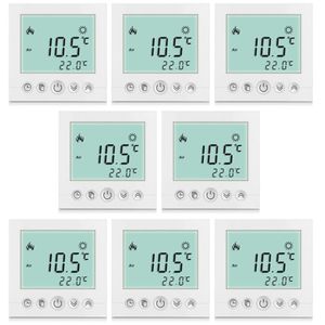 8 x Digital Thermostat Raumthermostat Fußbodenheizung Wandheizung LED weiß #a31