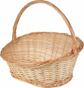 SIDCO Geschenkkorb Weide Präsentkorb oval Korb mit Henkel geflochten Weidenkorb 48x40cm