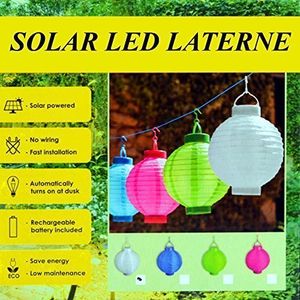 Ø20 Papierlaterne Solar LED Lampion Lampions Laterne Garten (Apfelgrün)