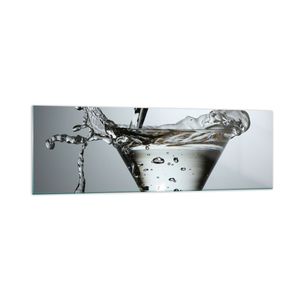 Bilder auf glas - Glas Wasser Mineralwasser Blasen - 160x50cm - Glasbilder - Wandbilder - Kunstdruck - zum Aufhängen bereit - Wanddekoration aus Glas - Glas Bilder - Wandbild auf Glas - GAB160x50-0388