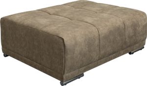 Moderner Hocker ELEGANCIA 110cm taupe mit Ziersteppung Polsterhocker Sitzhocker für Bigsofa