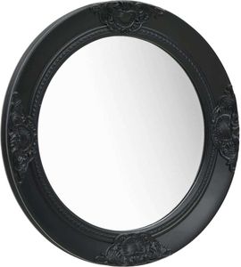The Living Store Wandspiegel im Barock-Stil 50 cm Schwarz