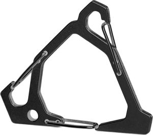 Karabinerhaken Dreieck Karabiner Haken Schnapphaken Schraubkarabiner Edelstahl, Farbe:Schwarz