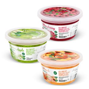 INSPIRE FOOD Bubble Tea Perlen Set - 3-er Pack, Pfirsich, Grüner Apfel, Himbeer - je 450g, 100% Vegan, Glutenfrei