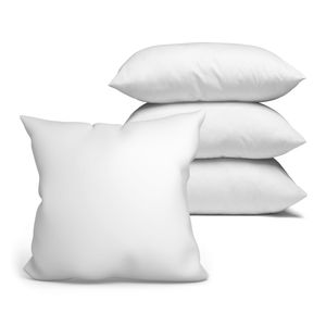 4x Kopfkissen 45x45 cm Innenkissen Steppkissen Mikrofaser Kissen für Allergiker füllkissen Bettkissen Schlafkissen Pillow (Weiß, 4er Set 45 x 45 cm)