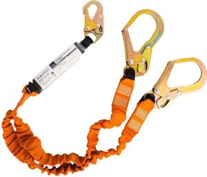 Portwest - "FP75" Doppelter Lanyard Stoßdämpfer PW1446 (Einheitsgröße) (Orange/Schwarz)