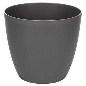 Plastikowa osłonka na doniczkę Ella Ø 15 cm cekin matowy antracyt