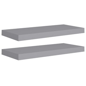 vidaXL Schwebende Wandregale 2 Stk. Grau 60x23,5x3,8cm MDF