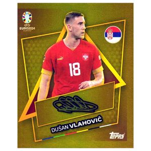 Topps UEFA EURO 2024 Fußball EM Sammelsticker - Gold Signature Sticker - Dusan Vlahovic
