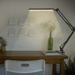 Wolketon LED Schreibtischlampe Tischlampe dimmbar  Leselampe flexibel  Buerolampe Farb 10W