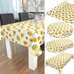 Tischdecke abwaschbar Wachstuch Sonnenblumen Gelb 140x220 cm