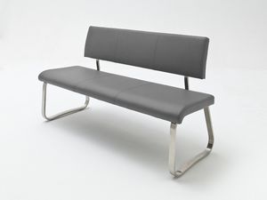 MCA furniture Sitzbank Arco - Leder Grau - Edelstahl - 175cm