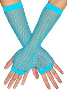 Guirca Lange Handschuhe in Blau 45cm 