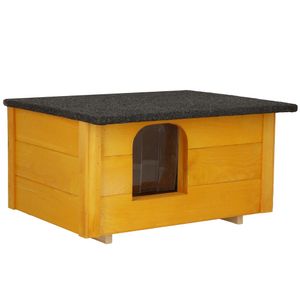 Springos® Hundehaus aus Holz 54x39x30 Cm Wetterfest Hundehütte Haustierhütte Hundehöhle Katzenhaus