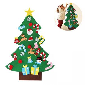 Weihnachtsbaum-Set aus Filz für Kinder, Weihnachtsbaum-Set mit abnehmbaren Ornamenten, Banner, Zuhause, Tür, Wandbehang, Weihnachtsdekoration, Geschenk