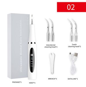 Nachgerüstete Version Ultraschall Zahnreinigungsgeräte, tragbare Zahnreinigungsgeräte, Zahnsteinentfernung, 4 Modi 4 austauschbare Köpfe Schwarz