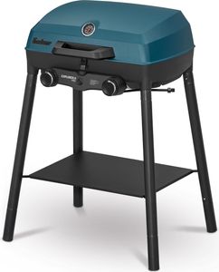 Enders Camping Gasgrill Explorer II Pro, Grill-Thermometer, Grillen-, Kochen-, Backen Funktion, 2 Brenner Edelstahl, kleiner Balkon-Picknick-Grill, Aluguss-Grillwanne #2108