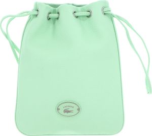 LACOSTE Leder Schultertasche Origin Croc Shoulder Pouch Ash mint LACOSTE Leder Schultertasche Origin Croc Shoulder Pouch Ash mint