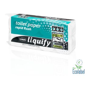 Wepa Liquify Selbstauflösendes Toilettenpapier 2-lagig - 8 Rollen á 250 Blatt