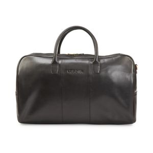 NEGOTIA Delta - Premium Leder Reisetasche - Weekender Tasche für Männer und Frauen - Wochenendtasche - Duffelbag - Sporttasche aus leder - Schwarz