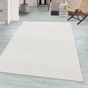 Teppium Schlingenteppich Kettelteppich Kurzflor Teppich Flachgewebe Meliert creme, Maße:200 cm x 290 cm, Form: Rechteckig