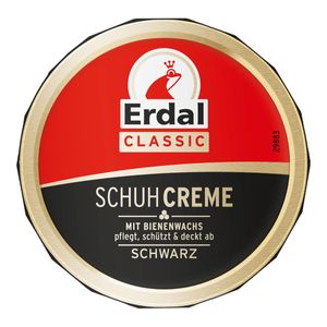 Erdal Classic Schuhcreme Schwarz - Dosencreme, pflegt, glänzt & schützt, 75 ml