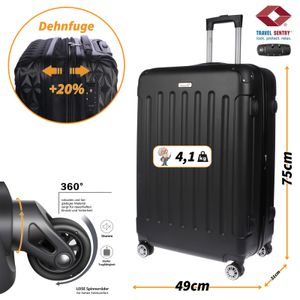 Großer XL Koffer Reisekoffer Hartschalenkoffer Reisen TSA Zahlenschloss Schwarz Großer XL Koffer Reisekoffer Hartschalenkoffer Reisen TSA Zahlenschloss Schwarz