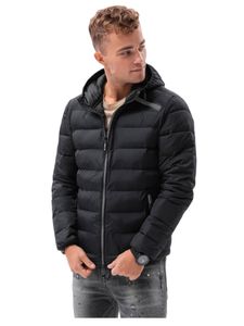 Ombre Clothing Pánska zimná prešívaná bunda Elias tmavo navy M
