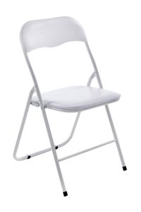 Klappstuhl CP598, Stuhl Campingstuhl Regiestuhl, gepolstert, 78x45x45cm  Gestell weiß, weiß