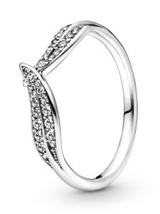 Pandora Sale Moments Ring 199533C01 Sparkling Leaves clear cubic zirconia Sterling Silber 17