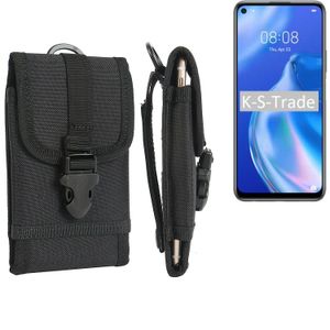 K-S-Trade Holster Handy Hülle kompatibel mit Huawei P40 lite 5G Holster Handytasche Gürtel Tasche Schutz Hülle Robust Outdoor schwarz