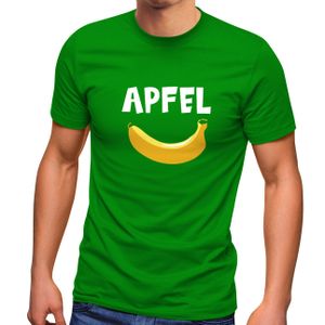 Herren T-Shirt lustiger Aufdruck Apfel Banane Witz Scherz Fun-Shirt Spruch lustig Moonworks® grün XXL