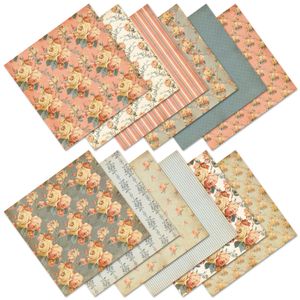 34 listů papíru pro scrapbook s 12 vzory, 15cm barevný papírový blok pro scrapbook, jednostranně potištěné papíry pro scrapbook, výrobu přáníček, dekorace (barva 11)