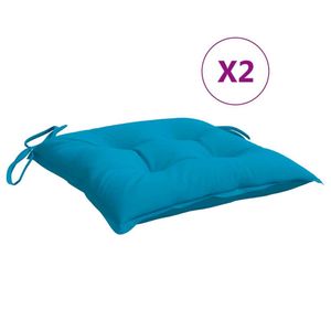 vidaXL Stuhlkissen 2 Stk. Hellblau 40x40x7 cm Oxford-Gewebe