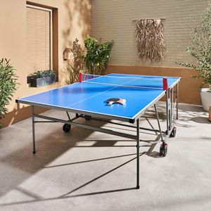 sweeek - INDOOR Tischtennisplatte blau -Klapptisch mit Zubehör - Blau