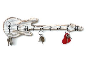 DanDiBo Schlüsselbrett Holz Handmade 96107 Gitarre Schlüsselboard Schlüsselhaken Schlüsselleiste Schlüsselkasten