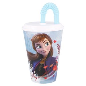 Die Eiskönigin Kinder Trinkbecher Mehrweg mit Deckel und Trinkhalm 430 ml BPA frei