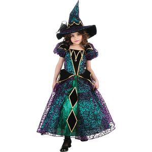 Hexen Kostüm Elara für Kinder Kleid mit Hut