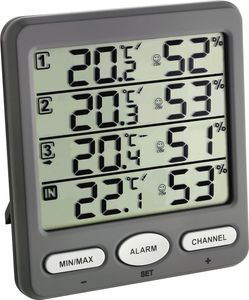 TFA 30.3054.10 Higrometr do monitorowania klimatu, szary